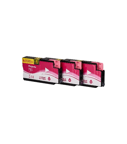 Набор струйных картриджей Sakura CZ135A (№711 Magenta 3-pack) для HP, пурпурный, 26 мл.