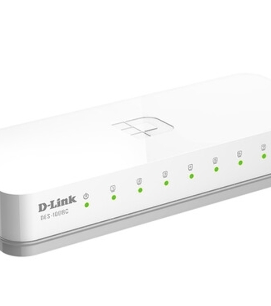 Коммутатор D-Link DES-1008C/F6/E, 8×100 Мбит/с, неуправляемый