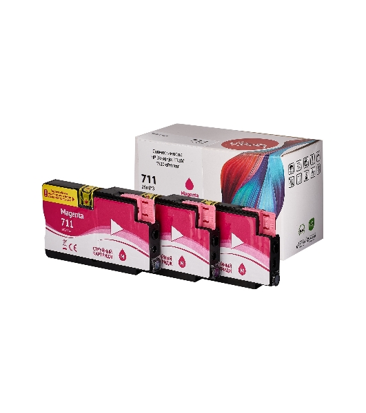 Набор струйных картриджей Sakura CZ135A (№711 Magenta 3-pack) для HP, пурпурный, 26 мл.