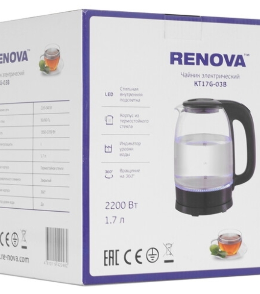 Чайник электрический Renova KT17G-12B