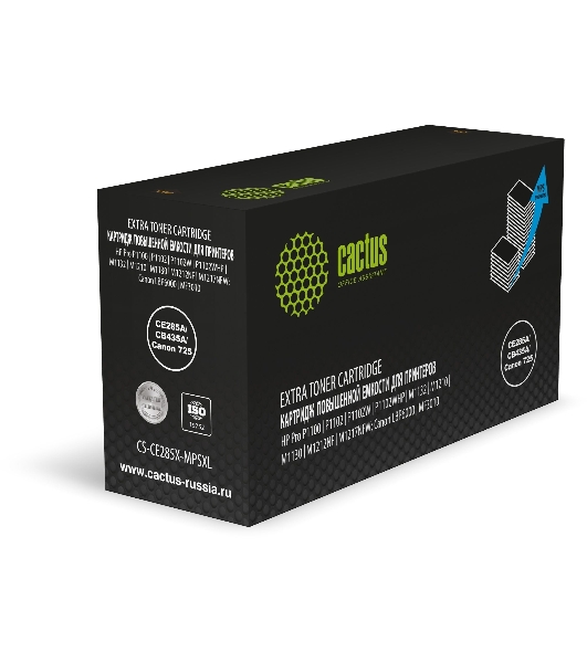 Картридж лазерный Cactus CS-CE285X-MPSXL CE285A/CB435A/Canon 725 черный (8000стр.) для HP Pro P1100/P1102/P1102W/P1102WHP/M1132/M1210/M1130/M1212NF/M1217NFW; Canon LBP6000