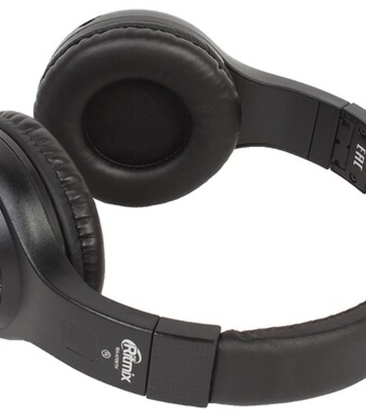 Беспроводные/проводные наушники Ritmix RH-475BTH черный, накладные, Bluetooth + проводной, складная конструкция, до 6 ч