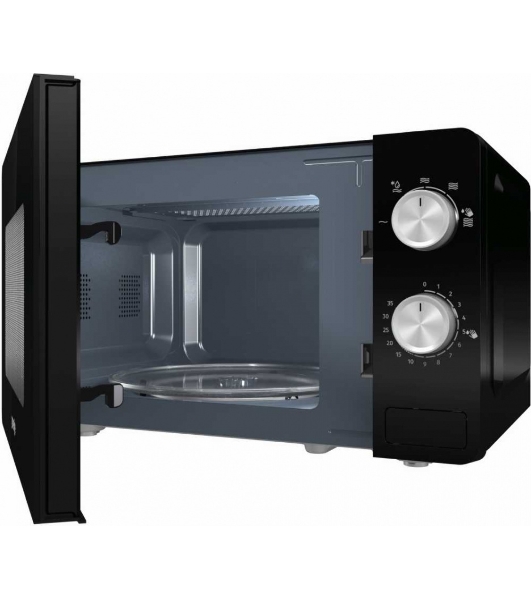 Микроволновая печь Gorenje MO20E1B черный, 20 л, 800 Вт, переключатели - поворотный механизм