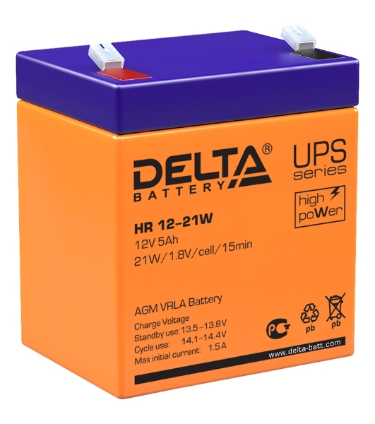 Батарея для ИБП Delta HR 12-21W (12V, 5Ah)