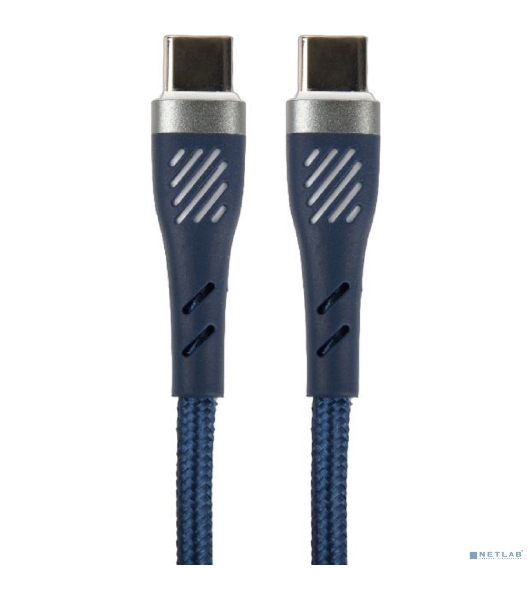 Кабель PERFEO USB C вилка - C вилка, 60W, синий, 1 м, POWER (C1103)