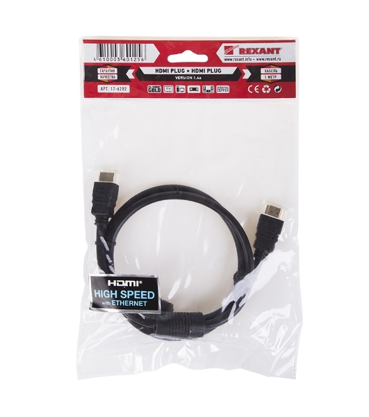 Кабель Rexant HDMI - HDMI 1.4, 1 метр Gold