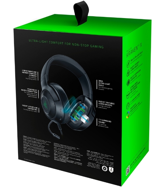 Гарнитура Razer Kraken V3 X чёрный, проводная, USB