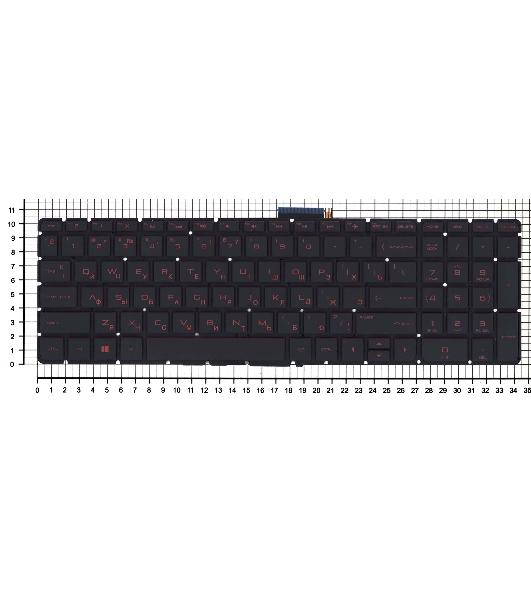 Клавиатура для ноутбука HP Omen 17-W000 черная с красной подсветкой