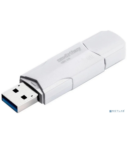 Флешка USB Smartbuy CLUE white (SB4 GbCLU-W), 4Gb, USB 2.0, R/W 15/8, белый