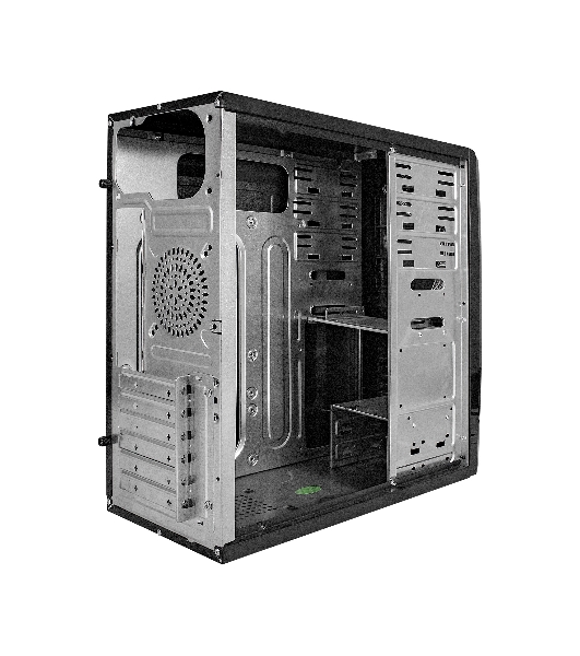 Компьютерный корпус Miditower ExeGate CP-604 Black, ATX, (без БП), 2хUSB, Audio