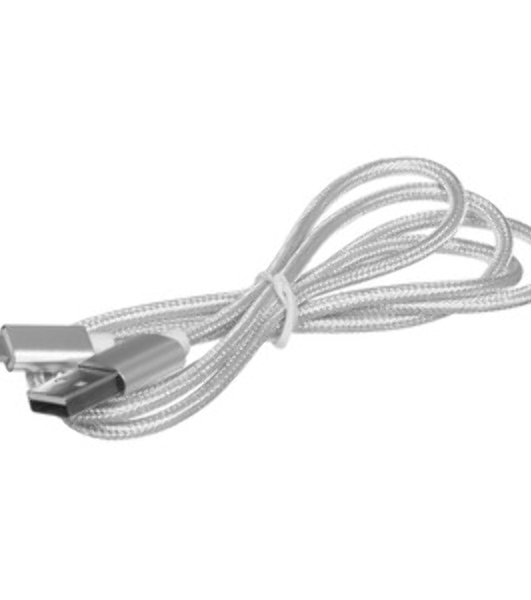 Кабель Rexant USB-Lightning 1 м, серебристая нейлоновая оплетка