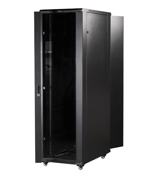Шкаф 19' Business, 18U 600x800, черный, передняя дверь стекло, задняя дверь распашная металл