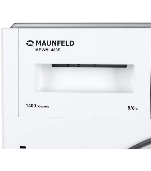 Стиральная машина встраиваемая Maunfeld MBWM1486S белый, загрузка фронтальная 8 кг, 1400 об/мин, класс A+++