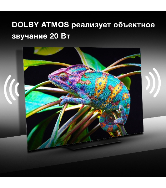 Телевизор Hyundai 55' H-LED55OBU7700 черный OLED UHD 120Hz Smart TV