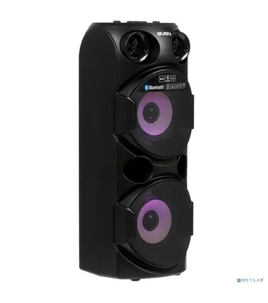 Колонка АС SVEN PS-750, черный (80 Вт, TWS, Bluetooth, FM, USB, microSD, LED-дисплей, 2х4400мА*ч)