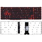 Клавиатура для ноутбука Acer Nitro 5 AN515-54 черная с красной подсветкой (красная подложка), фото3