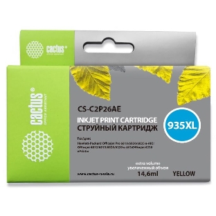 Картридж струйный Cactus CS-C2P26AE №935XL желтый (15 мл) для HP DJ Pro 6230/6830
