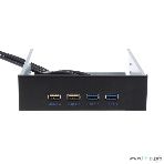 Планка USB на переднюю панель ExeGate U5H-614, 5.25', 2хUSB+2хUSB 3.0, черная, подсоед-е к мат.плате, фото3