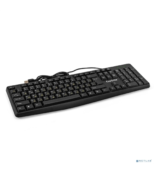 Клавиатура проводная ExeGate EX298364RUS Smart K120 (USB, полноразмерная, влагозащищенная, 104кл., Enter большой, длина кабеля 1,6м, черная, RTL)