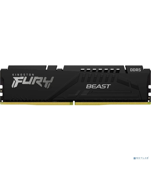 Оперативная память Kingston Fury Beast Black, DDR5, 32GB (1x32GB), 5200 MHz, CL40, с радиатором, черный