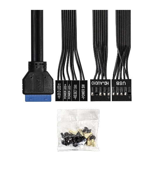 Корпус ExeGate BAA-503U2-AA500, Mini-Tower, чёрный, 1 x 80/90 мм, БП 500 Вт