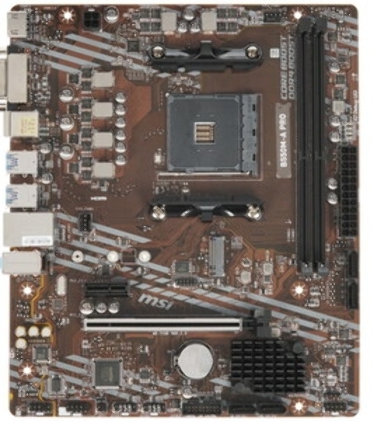 Материнская плата MSI B550M-A PRO, AM4, AMD B550, 2xDDR4, 4xSATA, 1xM.2, 1xPCIe 4.0 x16, 1xPCIe x1, 1xDVI-D, 1xHDMI, 1x 1Gb LAN, 2xUSB 2.0, 4xUSB 3.2 Gen 1, 3x3.5 мм, 7.1, mATX