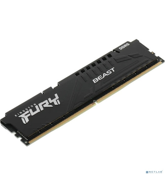 Оперативная память Kingston Fury Beast Black, DDR5, 32GB (1x32GB), 5200 MHz, CL40, с радиатором, черный