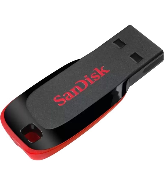 Флешка USB Sandisk CZ50 Cruzer Blade (SDCZ50-064G-B35), 64Gb, USB 2.0, R/W 15/4, черный/красный