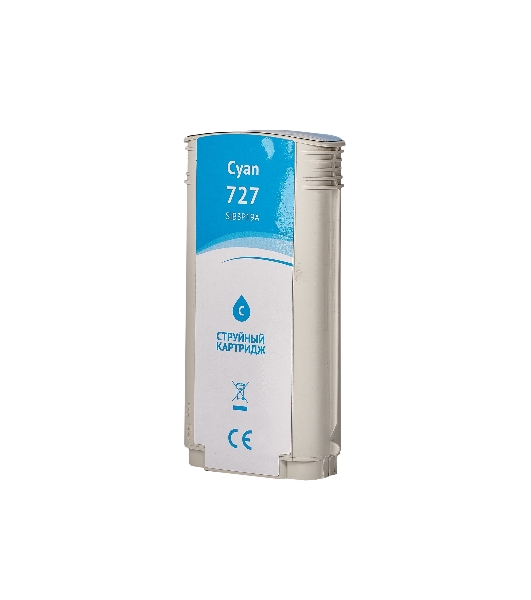 Картридж струйный Sakura B3P19A (№727 Cyan) для HP, голубой, 130 мл.