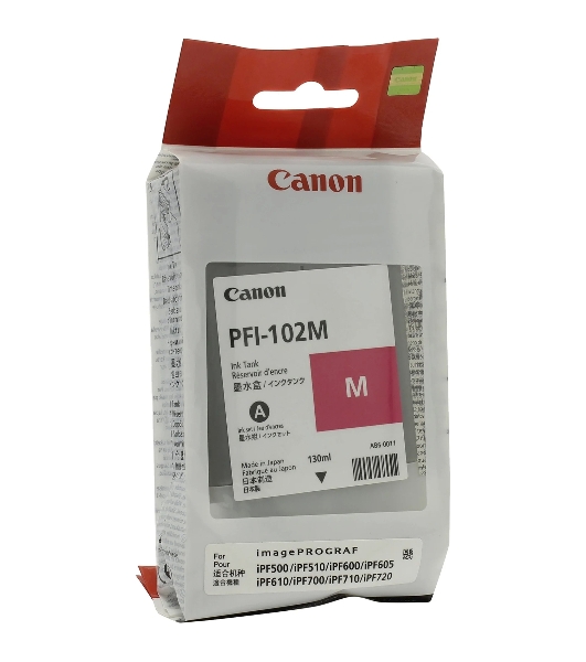 Картридж струйный Canon PFI-102M (0897B001) пурпурный (130 мл.) для Canon imagePROGRAF iPF605, iPF610., iPF650, iPF655, iPF710, iPF755, LP17, iPF510