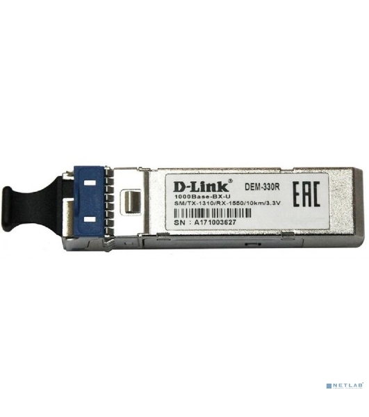 Трансивер D-Link 330R/10KM/A1A WDM SFP 1x1000Base-BX-U Tx:1310nm Rx:1550nm