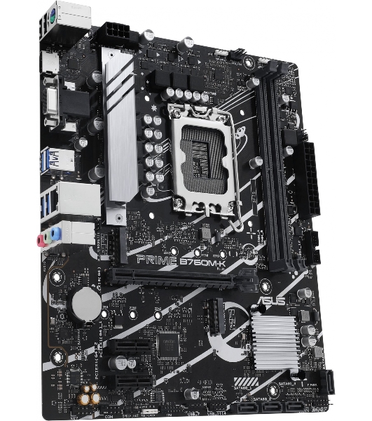 Материнская плата ASUS PRIME B760M-K, LGA 1700, Intel B760, 2xDDR5, 4xSATA, 2xM.2, 1xPCIe 4.0 x16, 2xPCIe x1, 1xHDMI, 1xVGA, 1x 2.5Gb LAN, 2xUSB-A 3.2 Gen 1, 2xUSB-A 2.0, 3x3.5 мм, 7.1, mATX