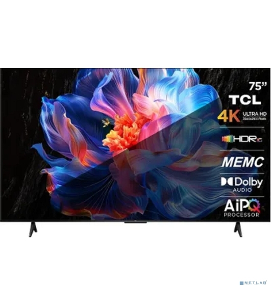 Телевизор TCL 75' 75P6K черный LCD DLED 4K UHD 60Hz Google TV
