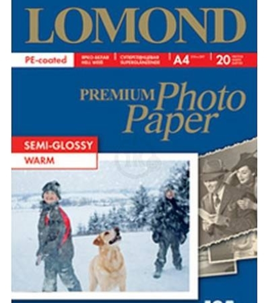 Фотобумага ПРЕМИУМ для стр.печати Lomond А4, 195 г/м2 односторонняя Warm Semi- Glossy (20л)
