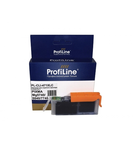 Картридж струйный ProfiLine PL-CLI-471 XLC для принтеров Canon PIXMA MG5740/MG6840/MG7740/TS5040/TS6040/TS8040/TS9040 с чернилами Cyan