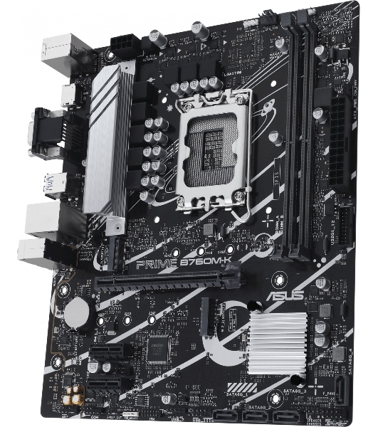 Материнская плата ASUS PRIME B760M-K, LGA 1700, Intel B760, 2xDDR5, 4xSATA, 2xM.2, 1xPCIe 4.0 x16, 2xPCIe x1, 1xHDMI, 1xVGA, 1x 2.5Gb LAN, 2xUSB-A 3.2 Gen 1, 2xUSB-A 2.0, 3x3.5 мм, 7.1, mATX