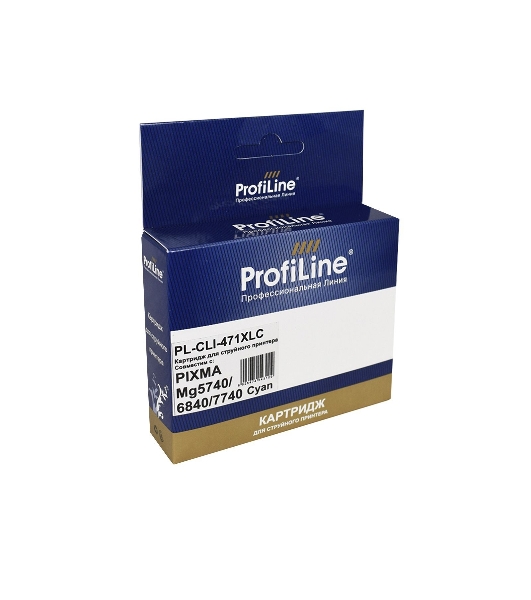 Картридж струйный ProfiLine PL-CLI-471 XLC для принтеров Canon PIXMA MG5740/MG6840/MG7740/TS5040/TS6040/TS8040/TS9040 с чернилами Cyan