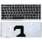 Клавиатура для ноутбука Lenovo IdeaPad U410 черная с серебристой рамкой, фото4