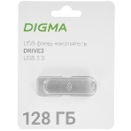 Флешка USB Digma DRIVE3 (DGFUM128A30SR), 128Gb, USB 3.0, R/W 70/30, серебристый, фото6