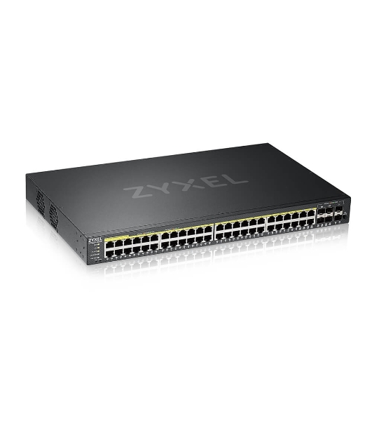 Коммутатор гибридный L2 PoE+ Zyxel NebulaFlex Pro GS2220-50HP, rack 19', 44xGE PoE+, 4xCombo (SFP/RJ-45 PoE+), 2xSFP, бюджет PoE 375 Вт, автономное/облачное управление