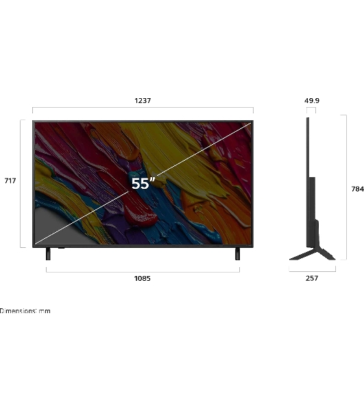 Телевизор LG 55' 55QNED82A6B черный титан Edge LED QNED 4K UHD 120Hz Smart TV WebOS 2GB/8GB
