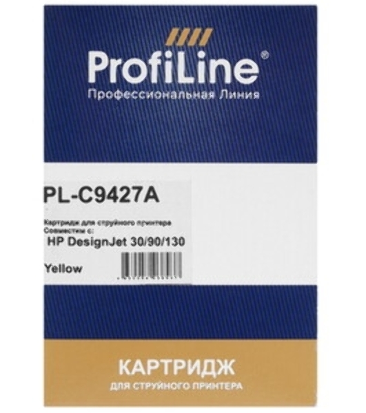 Картридж струйный ProfiLine PL-C9427A (№85) для принтеров HP DesignJet 30/90/130 с чернилами Yellow