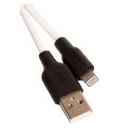 Кабель USB 2.0 HOCO X21, силиконовая оплетка, AM/Lightning M, бело-черный, 1м, фото3