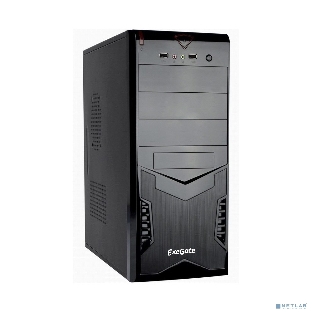 Компьютерный корпус Miditower ExeGate CP-601 Black, ATX, (без БП), 2хUSB, Audio