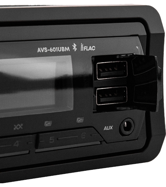 Автомагнитола ACV AVS-601UBM, 1 DIN, Bluetooth, USB Type-A, AUX, пульт ДУ