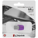 Флешка USB Kingston DataTraveler microDuo 3C (DTDUO3CG3/64Gb), 64Gb, USB 3.2 Gen 1/Type-C, R/W 200/15, фиолетовый, фото9
