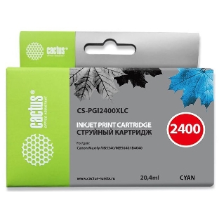 Картридж струйный Cactus CS-PGI2400XLC голубой (20.4 мл) для Canon MAXIFY iB4040/МВ5040/МВ5340
