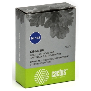 Картридж матричный Cactus CS-ML182 черный, 8мм, 1.6м, 2 400 000 знаков, для OKI ML-182/192/280/320/390