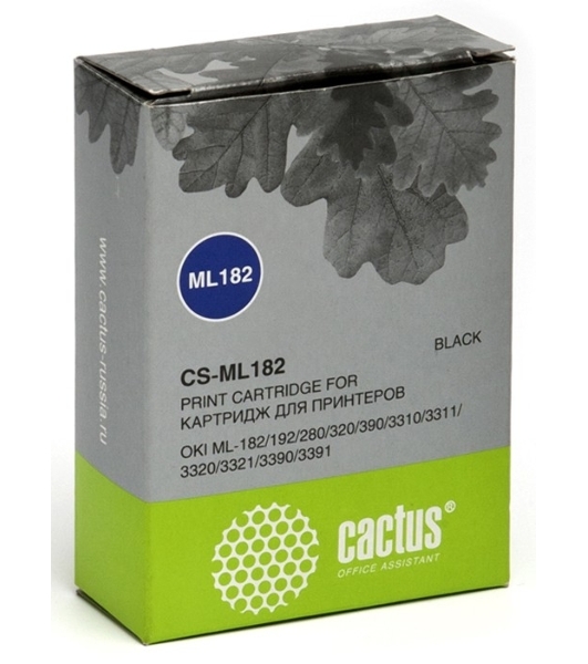 Картридж матричный Cactus CS-ML182 черный, 8мм, 1.6м, 2 400 000 знаков, для OKI ML-182/192/280/320/390