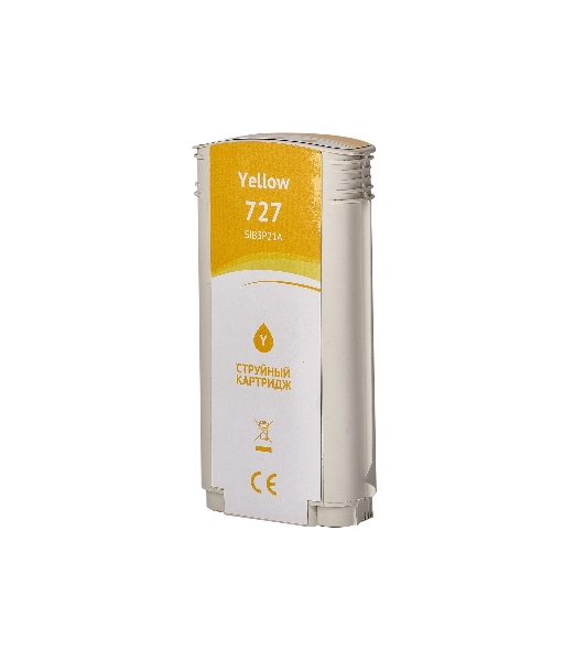 Картридж струйный Sakura B3P21A (№727 Yellow) для HP, желтый, 130 мл.